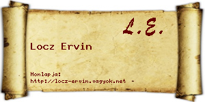 Locz Ervin névjegykártya